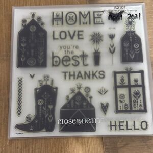 Close To My Heart Black Home & Floral Clear Stamp Set